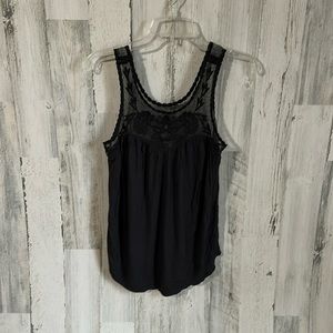 American Eagle Outfitters Black Lace Tank Top